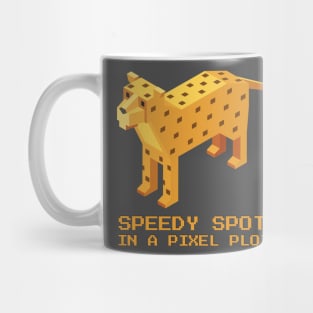 Pixel Cheetah Dash - Speedy Spots in a Pixel Plot Mug